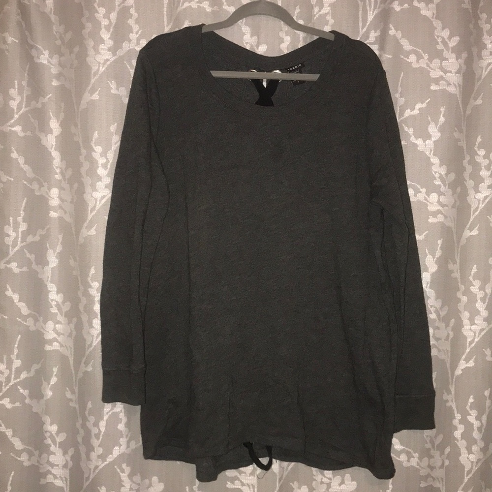 Torrid sweater lace up back size 2